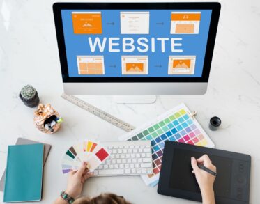 Top view of website design concept