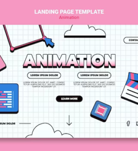 Landing page for computer animation