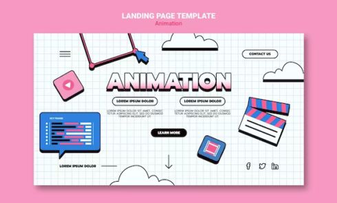 Landing page for computer animation