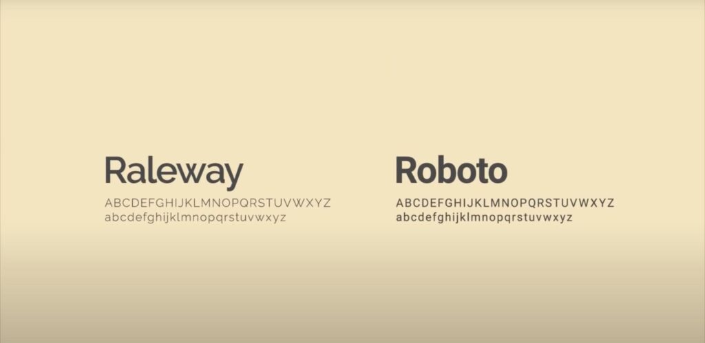 Raleway and Roboto fonts