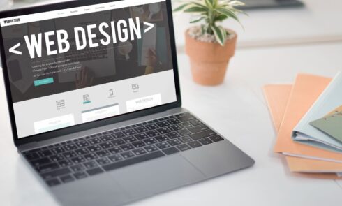 Web design concept on laptop